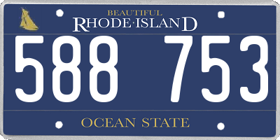 RI license plate 588753