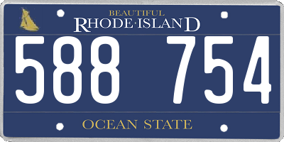 RI license plate 588754