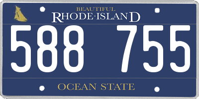 RI license plate 588755