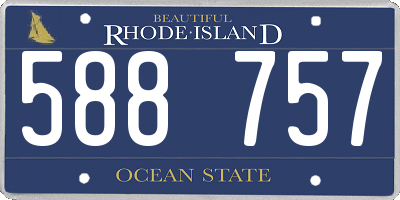 RI license plate 588757
