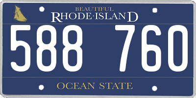 RI license plate 588760