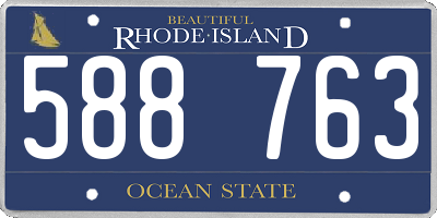 RI license plate 588763