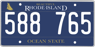 RI license plate 588765