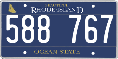RI license plate 588767