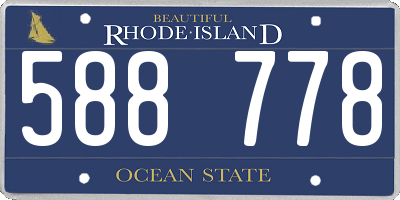 RI license plate 588778