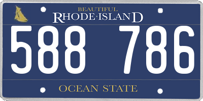 RI license plate 588786