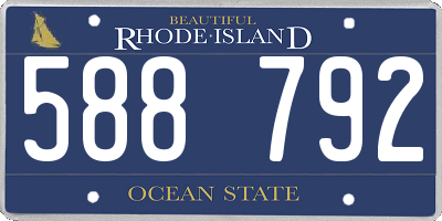 RI license plate 588792