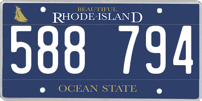 RI license plate 588794
