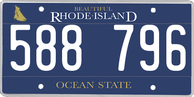 RI license plate 588796