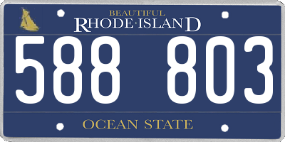 RI license plate 588803