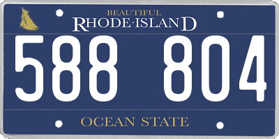 RI license plate 588804