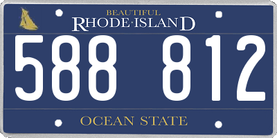 RI license plate 588812