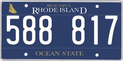 RI license plate 588817