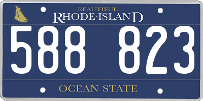 RI license plate 588823