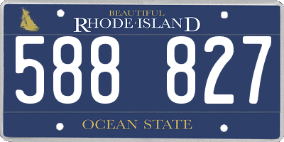RI license plate 588827
