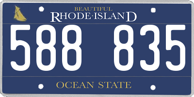 RI license plate 588835