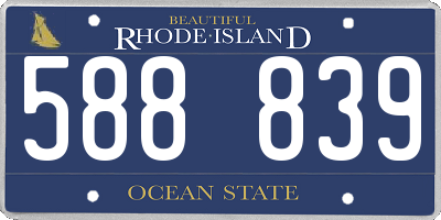 RI license plate 588839