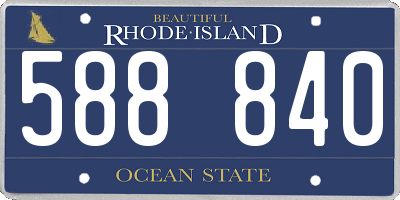 RI license plate 588840