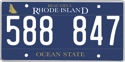RI license plate 588847