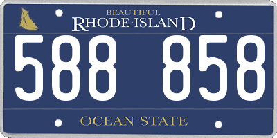 RI license plate 588858