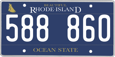 RI license plate 588860