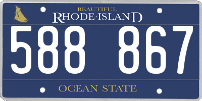 RI license plate 588867