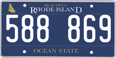 RI license plate 588869