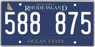 RI license plate 588875