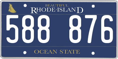 RI license plate 588876