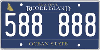 RI license plate 588888