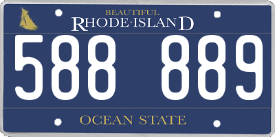 RI license plate 588889