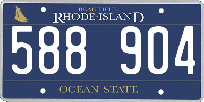 RI license plate 588904