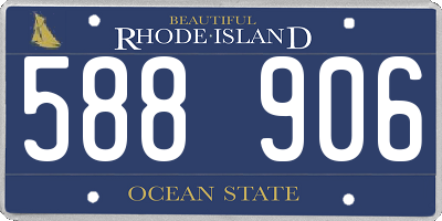 RI license plate 588906