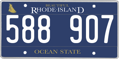 RI license plate 588907