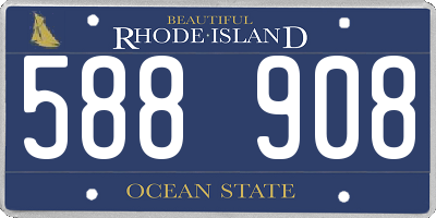 RI license plate 588908