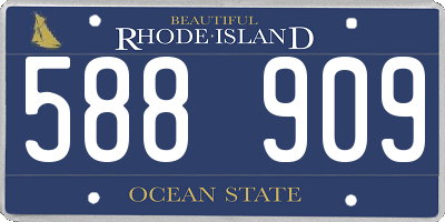 RI license plate 588909