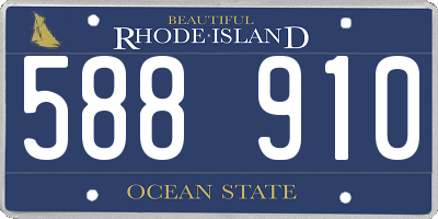 RI license plate 588910