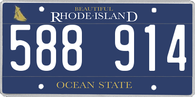 RI license plate 588914