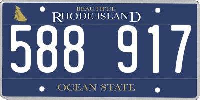 RI license plate 588917