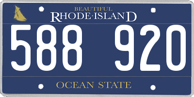 RI license plate 588920