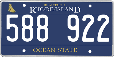 RI license plate 588922