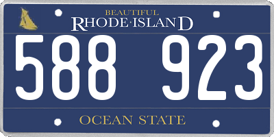RI license plate 588923