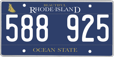 RI license plate 588925