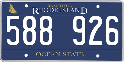 RI license plate 588926