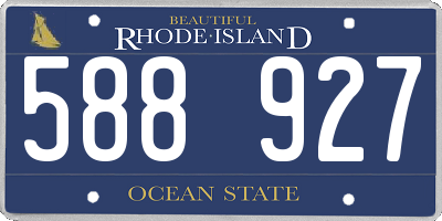 RI license plate 588927