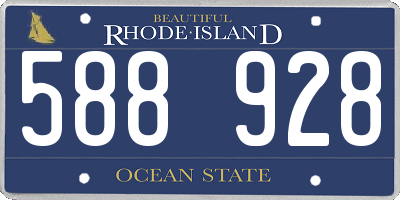 RI license plate 588928
