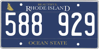 RI license plate 588929