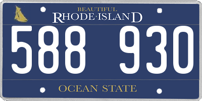 RI license plate 588930