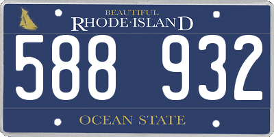 RI license plate 588932