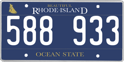 RI license plate 588933